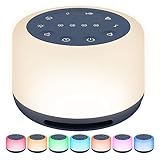 Colorlam White Noise Machine Multi Noise Sound Machine With Night Light 30 Sounds Therap Support Timer Memory Function & Rechargeable For Kids Adult Sleeping