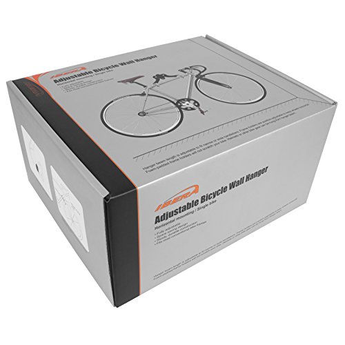 Ibera Fahrrad-Wandhalter, Fahrradaufbewahrung, Horizontal Wall 45 ° Winkel einstellbar, Single Aufbewahrung, schwarz - 8