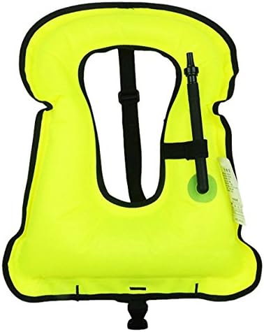 iRunzo Snorkel Vest - Inflatable Buoyancy Compensator for Adult Kids Diving Swimming (Green, Adult)