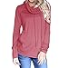 Produktbild GHEMD Damen Reine Farbe Sweatshirt Bluse Frauen Kopftuch Neck Pullover Tops Langen Ärmel Mantel Oberbekleidung Blusen Tuniken Herbst Winter