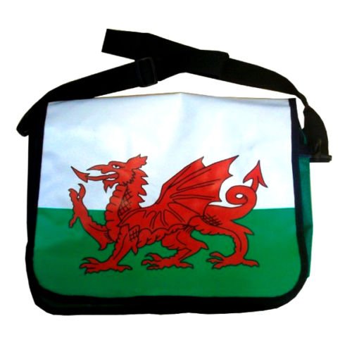 NEW MENS WOMENS KIDS WALES CYMRU WELSH NATIONAL FLAG VELCRO RECORD SATCHEL BAG