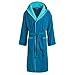 Produktbild Egeria Cairo 2 Bathrobe Saunarobe with Hood for Women & Men by Eliwareexclusive with New Sizes | Turquoise/Light Blue | Size XS