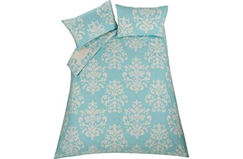 Eve Damask Blue Bedding Set - Kingsize.