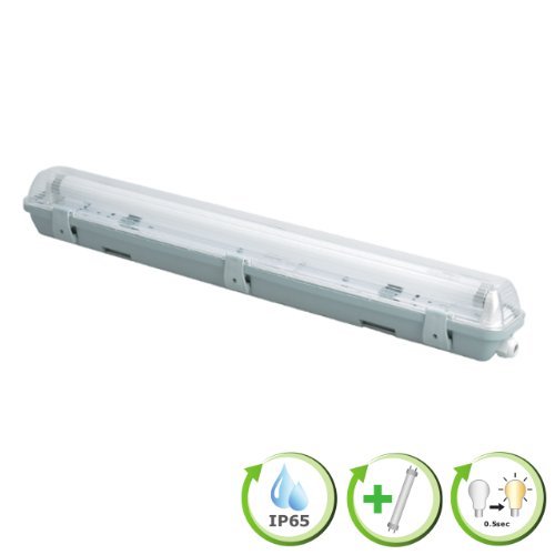 Feuchtraumleuchte IP65 Leuchtstoff Wannenleuchte 18W incl. Leuchtm.