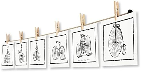 LeTOMA - Photo string and pegs for a charming wall decoration - 60" (150 cm) natural hemp rope with 12 clips - High-grade twine with wooden craft pegs for simple and fast fixation