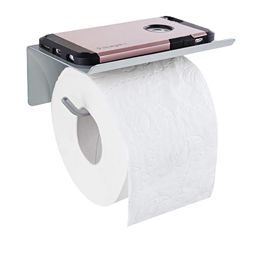 Preisvergleich Produktbild ALWERE selbstklebender Toilettenpapierhalter mit Ablage Handy Smartphone OHNE BOHREN links