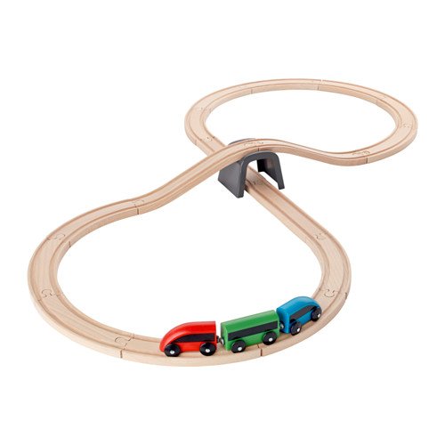Ikea 20 piece Wooden Train Set - LILLABO