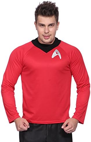 Red Men Star Trek Licensed Adult Scotty Kirk Spock Fancy Costume Startrek Shirt XL