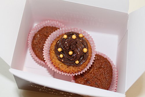 10 wunderschöne und lustige Kuchenboxen Schoko: was süßes ist immer gut für die seele für Kuchenstücke, Hochzeitstorte, Muffins, Cupcakes, mit Gastgeschenk befüllen für die Hochzeit, Deko Geschenkboxen, 150x117x100 mm - 3