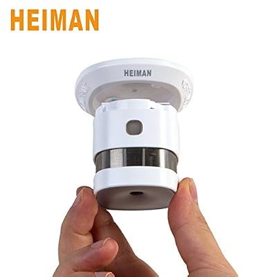 HEIMAN Mini Détecteur de Fumée Alimenté 10 Ans Batterie, Alarme de Fumée longue durée avec lumière-HS1SA