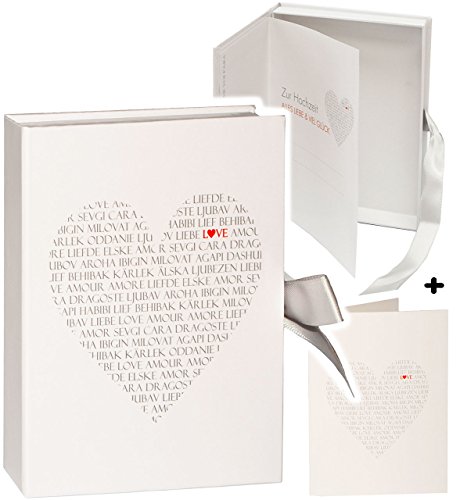 Schatzkästchen / Geschenkbox / Fotobox - " zur Hochzeit " __ incl. Karte / Geschenkkästchen / Erinnerungsbox - Verpackung - Glückwunschkarte - Buch - Ehe Brautpaar / Hochzeitsfeier - Bräutigam - Herzen Love - Erinnerung - Erinnerungsalbum - Erinnerungsbuch - selber / selbstgestalten - Hochzeitsgeschenk / Geldgeschenk - Erinnerungen Box Kästchen / Kiste - Geschenkschachtel - Sammelbox zum Aufbewahren - Geschenkverpackung