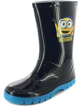 Despicable Me NEU Jungen/Kinder Marineblau Minions PVC Gummistiefel marineblau/blau - UK Größen 6-12