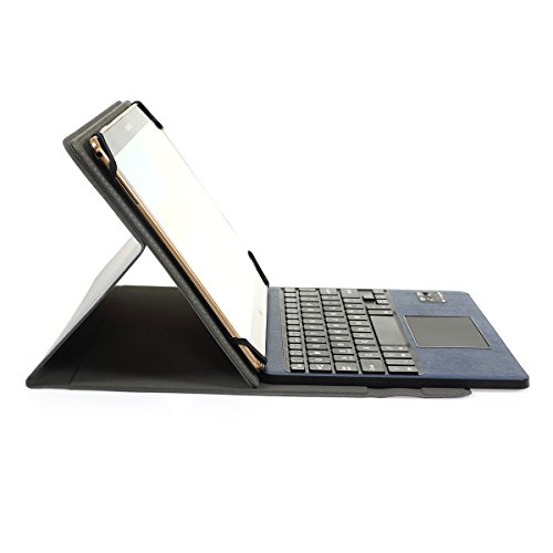 Besmall Wireless Touch Bluetooth Drahtlose Tastatur mit QWERTZ Tastaturlayout für Android Windows Tablet Smartphone(Mit PU-Hülle,Dunkelblau) - 6