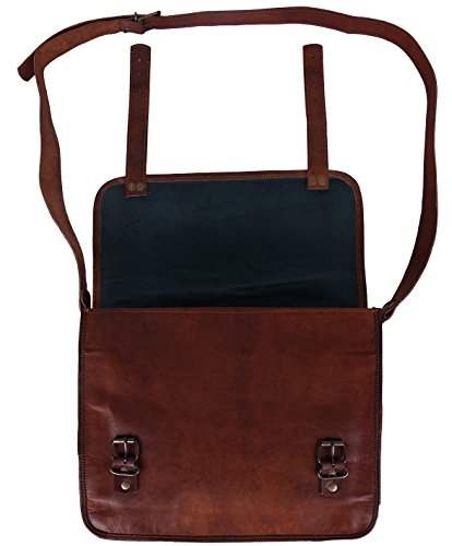 Rustic Town 13" Genuine Leather Handmade Crossbody Messenger Satchel Laptop Bag - Perfect for 14 inch and Smaller Laptops (Brown) - Image 8