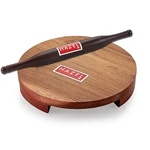 HAZEL Sagwan Polpat Chakla Roti Chapati Maker 23 cm with Sheesham Roti Roller Belan Rolling Pin 34 cm