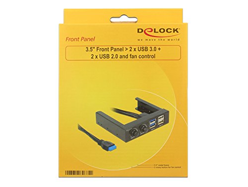 DELOCK Front Panel 8,89 cm, 3,5 Z 2x USB 3.0 schwarz (Pinheader) + LÃ¼ftersteuerung - 4