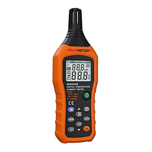 Preisvergleich Produktbild MagiDeal Tragbares Thermometer Hygrometer Lufttemperatur Feuchtemesser Messgerät Digital Psychrometer Mit Taupunkt