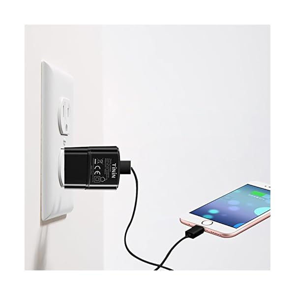 TININ Netzteil Ultra Slim Ladegeraet USB Ladegerät, 3er-Pack Klein Kompakt Ladeadapter für Handy, Tablet, eBook Reader, Smartphone, Mp3, Bluetooth Geräte 1000 mA, 100-240V, Schwarz – Bild 3