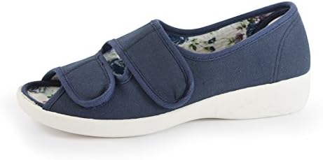 Lexi-Rose Twin Velcro Shoe (8, Navy)
