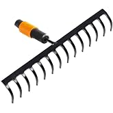 Fiskars QuikFit, 14 threaded rake, tool head, width: 36 cm, hardened steel teeth, black/orange, QuikFit, 100065