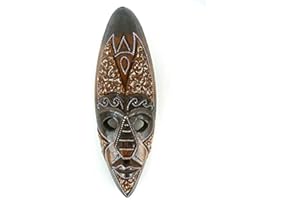 Coco Papaya African Mask Carved Wood 30cm