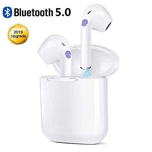 Écouteurs Bluetooth, Écouteurs sans Fil Bluetooth V5.0 avec étui de Chargement Portable, Mic HD Intégré et Son 3D Stéréo, IPX5 Étanche, Ecouteur Bluetooth Sport pour Gym