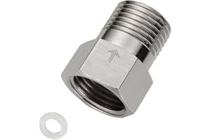 TOPHOMER Válvula de retención de acero inoxidable, válvula de prevención de reflujo de rosca hembra a macho de 1,27 cm, conector unidireccional sin retorno para tubería de agua de inodoro, acero inoxidable 304