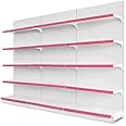 Lukia Slotted Channel Rack Adjustable Iron Rack for Supermarket, Industrial Rack (Wall Rack 6.5 FEET X 3 FEET) 5 Shelves (Set of 3)