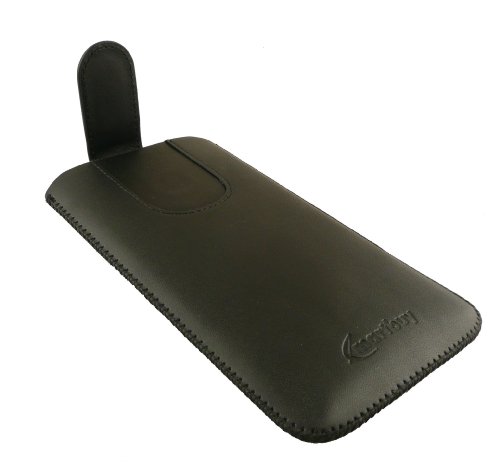 EmartbuyÂ® Nero / Nero PU Pelle Custodia Case Cover Sleeve ( Misura 5XL ) con Linguetta Adatta Per Elephone P8000 5.5 Pollice Smartphone