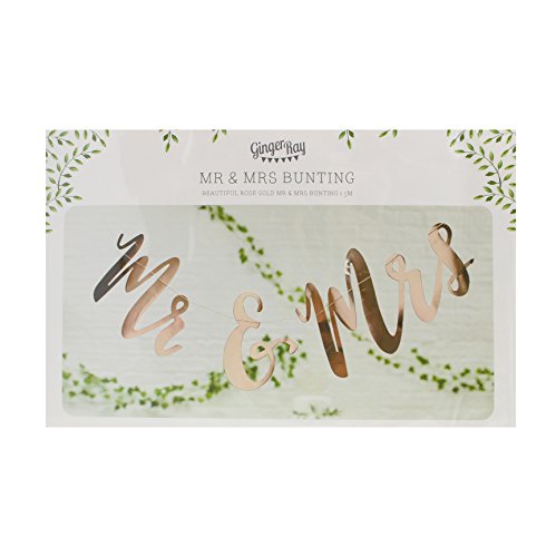 Ginger Ray Mr und Mrs Rose Gold Hochzeit Wimpelkette Banner ? Schöne Botanics - 3