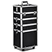 tinxs All in 1 Pro Large Aluminium Hairdressing Makeup Vanity Toiletry Storage Nail Case Box Beauty Cosmetics Trolley 4 in 1 (Black)