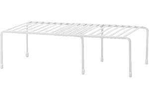 Niktule Armadio da Cucina espandibile - Organizer per Ripiani impilabili - 12,6-22,44 Pollici Antiscivolo con Una Forte capacità portante per Cucina, Armadio