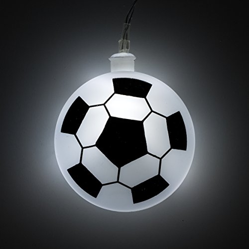 MiniSun – Schöne und batteriebetriebene Lichterkette für Kinder mit 10 LED-Lichtern und Lampenschirmen aus Kunststoff in Gestalt von schwarzen und weißen Fußbällen – Lichterkette - 2
