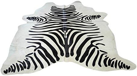 Narbonne Leather Co Natural Cowhide Rug - Zebra - Classic Pattern - 190 cm x 171 cm Luxury Designer Hide by