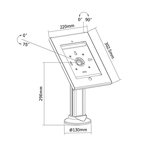 Maclean MC-677 Universal Bodenständer für iPad 2/3/4/ Air, Air 2 Tablet Halterung, Tablet Ständer, Halter mit Verriegelung - 3
