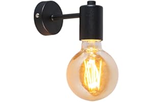 Qazqa - Nowoczesny kinkiet czarny - Facil 1 - E27 | 1 światło - Stal - Odpowiednie dla Oświetlenie wewnętrzne,Jadalnia,Garaż/Piwnica,Przedpokój/Antresola,Biuro/Gabinet,Kuchnia,Sypialnia,Sklep/Salon