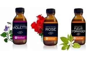 NÉROLIANE Lot 3 Aromes FLEURS : Rose - Violette - Fleur d'Oranger