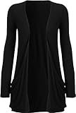 Ladies Long Sleeve Pocket Cardigan Womens Top Sizes 8-22