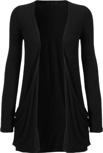 Ladies Long Sleeve Pocket Cardigan Womens Top Sizes 8-22