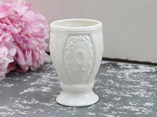 Zahnputzbecher " Marie Antoinette " Chic Antique Utensilien Weiß Keramik 11,5 cm