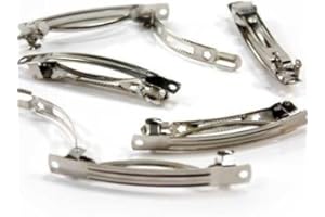 HQ-CLOUD Lot de 10 Support de barrettes 77 mm pour loisirs créatif - Argenté