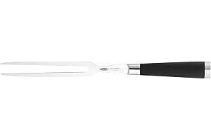 Stellar James Martin Carving Fork,18cm/7", Carbon Steel Chef's Fork, Non-Slip Handle