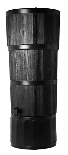 Preisvergleich Produktbild polytank Holzmaserung Regentonne, schwarz, 150 Liter