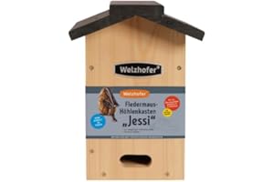 Welzhofer Fledermaus-Höhlenkasten Jessi, Fledermaushaus geeignet für den großen Abendsegler, Fledermauskasten mit Stabiler Verarbeitung, inklusive Befestigungsmaterial, handgemacht in Europa