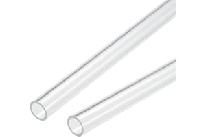 sourcing map 2 Stück PVC Transparent Rohr, Innendurchmesser 12mm Durchmesser 15mm LÄNGE 250mm Acryl Kunststoffrohr für Lampenbau, Stehlampen, Möbel