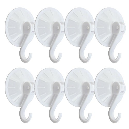 COM-FOUR® 8x Saughaken Saugnapf Haken Aufhänger mit Hebel bis 1 kg