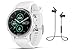 Produktbild Garmin GPS-Multisport-Smartwatch Fenix 5S Plus – 42mm - Music-Player mit 500 Songs - 24/7 Herzfrequenzmessung am Handgelenk, vorinstallierte Sport-Apps, integriertes GPS, Mobile Payment via NFC - Armband: Weiß, Gehäusegröße: 42mm, Gehäusefarbe: Silber/Weiß, inkl. Silikon Wechselarmband hellblau und Bluetooth Headset