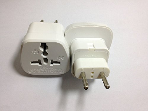 2X Universal Reiseadapter Netzstecker-Adapter Reise-Konverter US UK zu EU (DE) Anschluss, Reisestecker / Travel Plug / Adapter Plug Universal auf DE und fuer die EU, Weiss