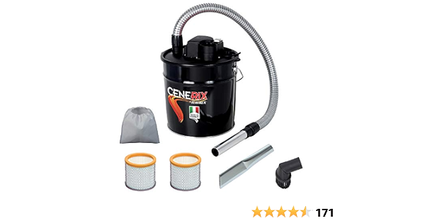 ASPIRACENERE ELETTRICO CENERIX 1200 W - 18 L con doppio filtro, lancia  piatta e spazzola con setole : Amazon.it: Casa e cucina