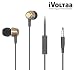 iVoltaa Metal In-Ear Headphones - Headset with Mic & Call Button for travel, running and Sports suitable for Audiophiles, Gaming, PC, Mac and Phones. 1.2 Mtr Extra Long Earphone. Carrying Pouch Included (Gold - Black) RS.499.00
